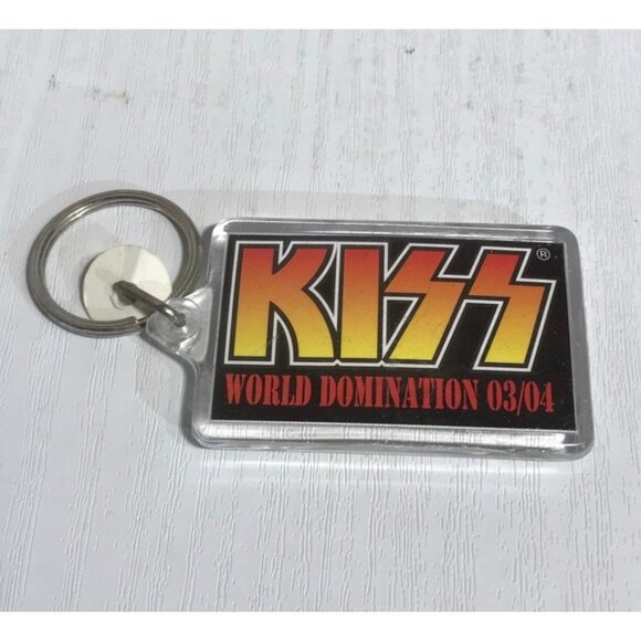KISS Keychain World Domination 03/04 Tour Collectible Acrylic Double Sided - Picture 2 of 3